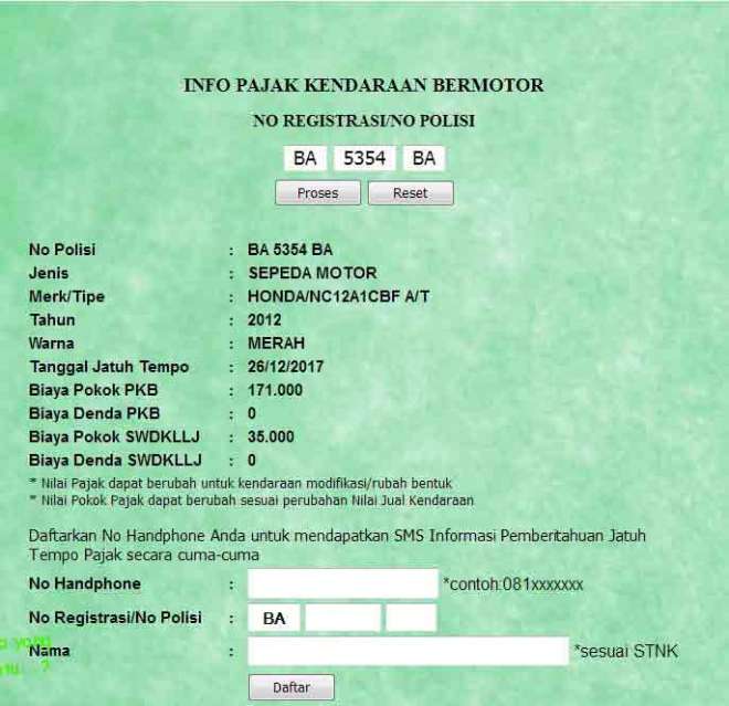 Biaya Administrasi Pembayaran Pajak Kendaraan Jakarta Secara Online